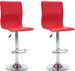 chaise de bar simili cuir rouge et pieds métal chromé Vial - Lot de 2 - Photo n°1