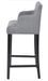 Chaise de bar tissu gris clair et pieds bois noir Ni - Lot de 2 - Photo n°3