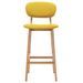 Chaise de bar tissu jaune moutarde et bois de hêtre massif Kamila - Lot de 2 - Photo n°3
