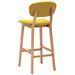Chaise de bar tissu jaune moutarde et bois de hêtre massif Kamila - Lot de 2 - Photo n°5