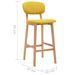 Chaise de bar tissu jaune moutarde et bois de hêtre massif Kamila - Lot de 2 - Photo n°7