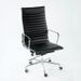 Chaise de bureau avec accoudoirs cuir noir et métal chromé Italo 107 - Photo n°1