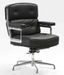 Chaise de bureau avec accoudoirs cuir noir et métal chromé Majesty - Photo n°1