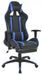 Chaise de bureau avec accoudoirs et repose pieds similicuir bleu et noir Fergia - Photo n°1