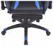 Chaise de bureau avec accoudoirs et repose pieds similicuir bleu et noir Fergia - Photo n°4