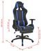 Chaise de bureau avec accoudoirs et repose pieds similicuir bleu et noir Fergia - Photo n°7