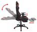 Chaise de bureau avec accoudoirs et repose pieds similicuir rouge et noir Fergia 2 - Photo n°3