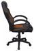 Chaise de bureau avec accoudoirs similicuir orange et noir pieds métal noirs Fergia - Photo n°3
