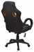 Chaise de bureau avec accoudoirs similicuir orange et noir pieds métal noirs Fergia - Photo n°4