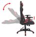 Chaise de bureau avec accoudoirs similicuir rouge et noir Fergia - Photo n°3