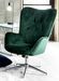 Chaise de bureau réglable en velours vert Farija - Photo n°2