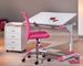 Chaise de bureau rose et pieds métal chromé Kelly - Photo n°4