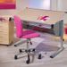 Chaise de bureau tissu rose et pieds métal chromé Pezzi - Photo n°5