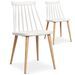 Chaise de cuisine bois et blanc Nordi - Lot de 2 - Photo n°1