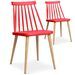 Chaise de cuisine bois et rouge Nordi - Lot de 2 - Photo n°1