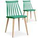Chaise de cuisine bois et vert Nordi - Lot de 2 - Photo n°1