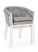 Chaise de jardin avec accoudoir aluminium blanc et tressage de cordes gris taupe Flora - Photo n°6