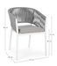 Chaise de jardin avec accoudoir aluminium blanc et tressage de cordes gris taupe Flora - Photo n°10