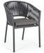 Chaise de jardin avec accoudoir aluminium et tressage de cordes anthracite Flora - Photo n°1