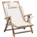 Chaise de jardin bambou et toile blanche Maboun - Photo n°1