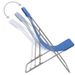 Chaise de jardin pliante tissu bleu et métal Ecio - Lot de 2 - Photo n°2