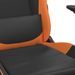 Chaise de jeu de massage et repose-pied Noir&Orange Similicuir - Photo n°9
