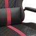Chaise de jeu de massage rouge bordeaux et noir similicuir - Photo n°8