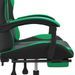 Chaise de jeu pivotante et repose-pied Noir et vert Similicuir - Photo n°8