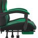 Chaise de jeu pivotante et repose-pied Noir et vert Similicuir 2 - Photo n°9