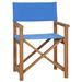 Chaise de metteur en scène Bois de teck solide Bleu - Photo n°1