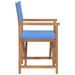 Chaise de metteur en scène Bois de teck solide Bleu - Photo n°3