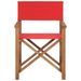Chaise de metteur en scène Bois de teck solide Rouge - Photo n°2