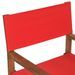 Chaise de metteur en scène Bois de teck solide Rouge - Photo n°7