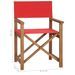 Chaise de metteur en scène Bois de teck solide Rouge - Photo n°8