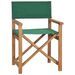 Chaise de metteur en scène Bois de teck solide Vert - Photo n°1