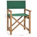 Chaise de metteur en scène Bois de teck solide Vert - Photo n°8