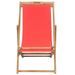 Chaise de plage pliable Bois de teck solide Rouge - Photo n°2