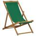 Chaise de plage pliable Bois de teck solide Vert 2 - Photo n°1