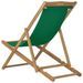 Chaise de plage pliable Bois de teck solide Vert 2 - Photo n°4