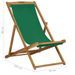 Chaise de plage pliable Bois de teck solide Vert 2 - Photo n°8