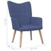 Chaise de relaxation 62x68,5x96 cm Bleu Tissu 3 - Photo n°6