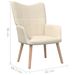 Chaise de relaxation 62x68,5x96 cm Crème Tissu 3 - Photo n°6
