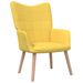 Chaise de relaxation 62x68,5x96 cm Jaune moutarde Tissu - Photo n°1