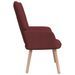 Chaise de relaxation 62x68,5x96 cm Rouge bordeaux Tissu 2 - Photo n°3