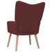 Chaise de relaxation 62x68,5x96 cm Rouge bordeaux Tissu 2 - Photo n°4