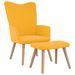 Chaise de relaxation avec repose-pied Jaune moutarde Velours 5 - Photo n°1