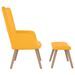 Chaise de relaxation avec repose-pied Jaune moutarde Velours 5 - Photo n°3