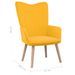 Chaise de relaxation avec repose-pied Jaune moutarde Velours 5 - Photo n°10