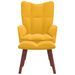 Chaise de relaxation avec repose-pied Jaune moutarde Velours 4 - Photo n°3