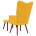 Chaise de relaxation avec repose-pied Jaune moutarde Velours 4 - Photo n°5